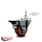 Service Caster 3 Inch Red Polyurethane 38 Inch Threaded Stem Caster with Brake SCC-TS20S314-PPUB-RED-PLB-381615 - alternate 4